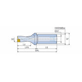 TDR-2XD (DIA 12.5-50) Indexable drills with square inserts & enlarged chip gullet from twist coolant holes in drilling depth of 2xD - Big-tools Industrial Supply Tools for Metal Cutting